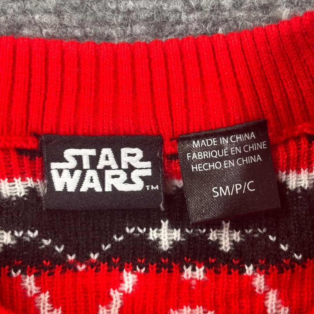 Star Wars Ugly Christmas Sweater Small Red Darth Vader Merry Sithmas Womens - Picture 3 of 7